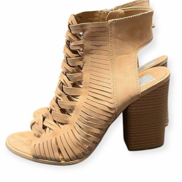 DV BY DOLCE VITA Women’s Tan Woven Block Heel Sandals Size 9.5 - Picture 3 of 7